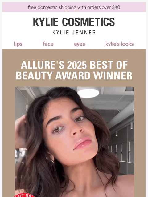 kyliecosmetics newsletter: allure's best of beauty winner ⭐