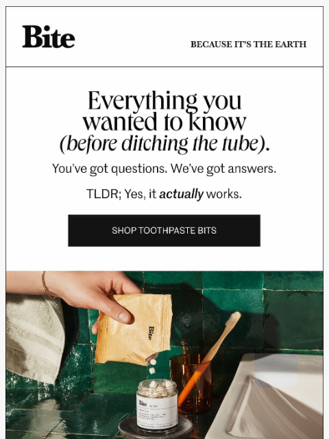 bitetoothpastebits newsletter: Not your average FAQ.