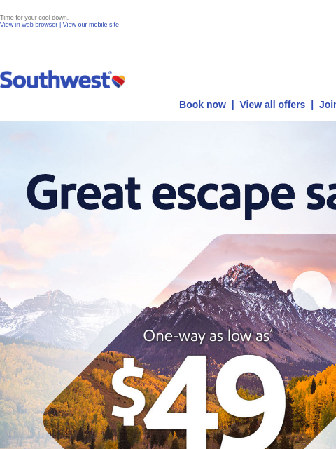 southwest newsletter: $49 sale! It's fall, y'all!