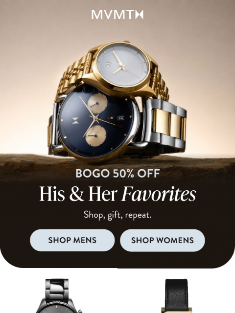 mvmt newsletter: Best Sellers Inside: BOGO 50% Off