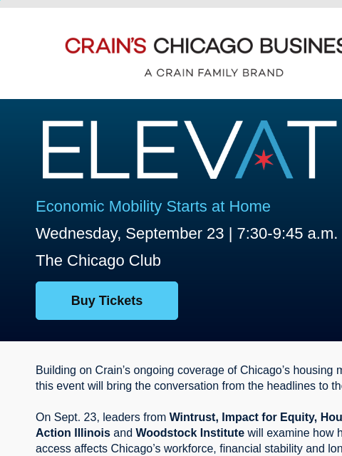 crainliveevents newsletter: Next week: A timely conversation about housing in ...