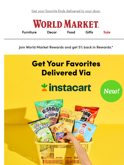 emailworldmarket newsletter: 🥕 We’re on Instacart now!