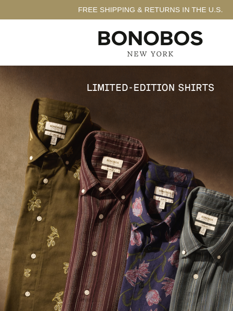 bonobos newsletter: Don't Miss These Limited-Edition Shirts