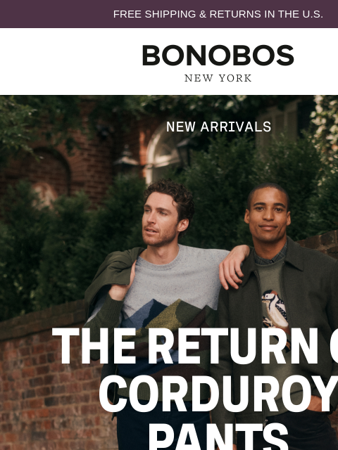 bonobos newsletter: Two Words: Corduroy Pants