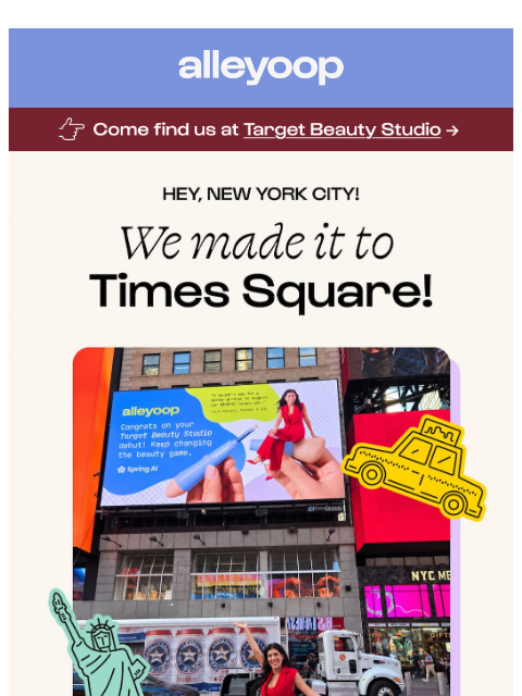 meetalleyoop newsletter: See our name up in lights! 🍎🏙️✨