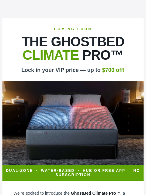 ghostbed newsletter: Your $700 discount is waiting — it costs $1 to cla...