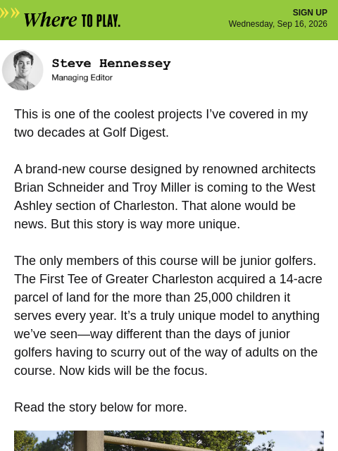 golfdigest newsletter: The coolest new course of the year