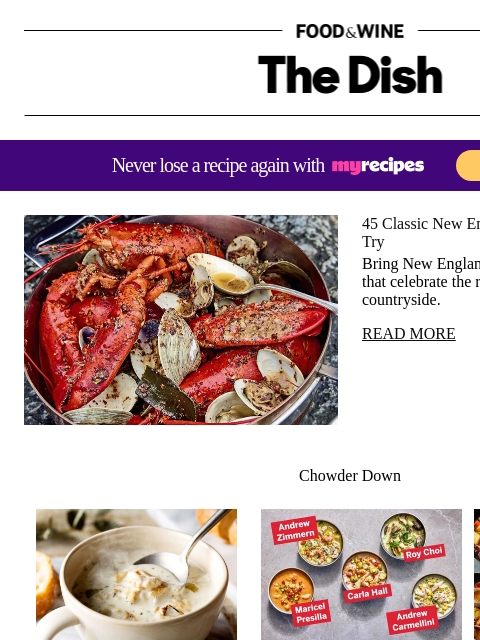 foodandwine newsletter: 45 Classic New England Recipes You Should Try