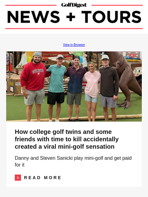 Jessica Hadwin shows off side gig earnings while taking jab at husband, remains a darling of Golf Twitter GolfDigest View in Browser How college golf twins and some friends with time to kill