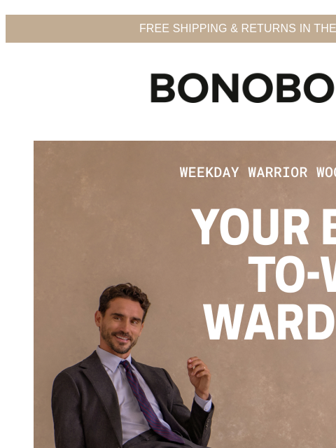 bonobos newsletter: New Wool Weekday Warrior Pants Are Here