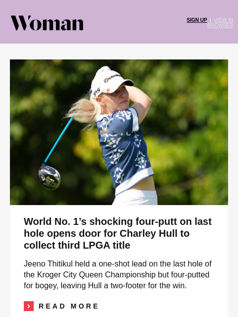 golfdigest newsletter: A shocking four-putt on the 72nd hole