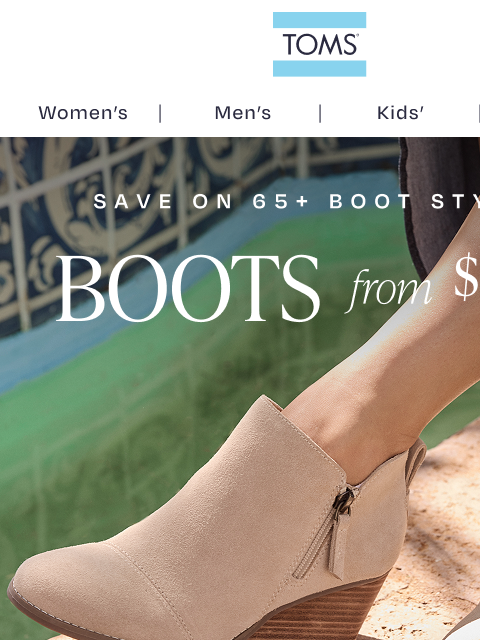 toms newsletter: Fall Boots for the Fam—From $49