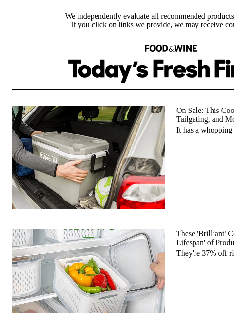 foodandwine newsletter: 37% Off: The Containers That 'Double the Lifespan'...