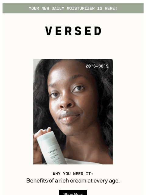 versedskin newsletter: Why Your Skin Needs a Rich Cream at Every Age
