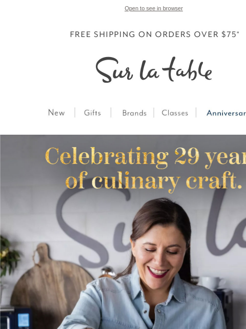 surlatable newsletter: Celebrate 29 years of learning our kitchens.
