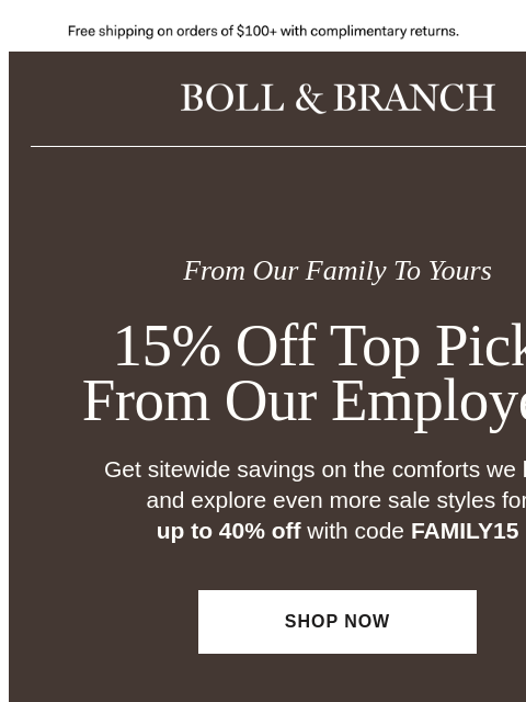 bollandbranch newsletter: Employee Edit // 15% off our top picks!
