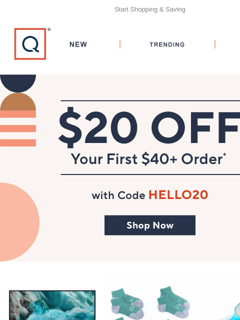 qvcemail newsletter: $20 Off Your First $40 Order
