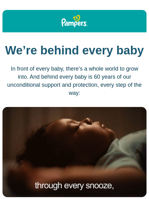 pampers newsletter: Our promise to you & your baby ❤️