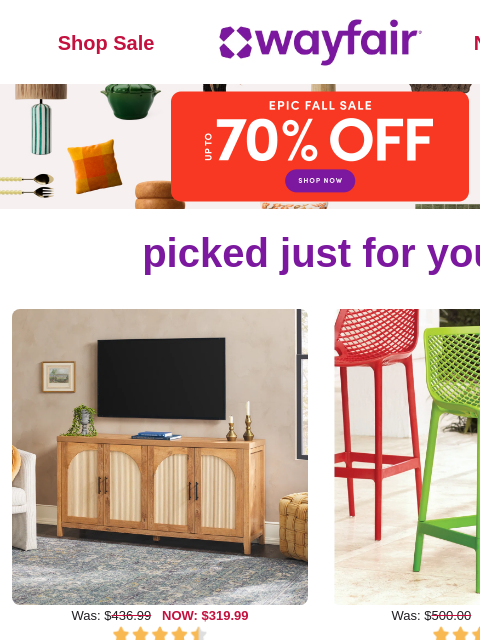 wayfair newsletter: SIDEBOARDS & BUFFETS π π π Hellooo, FALL SAVING...