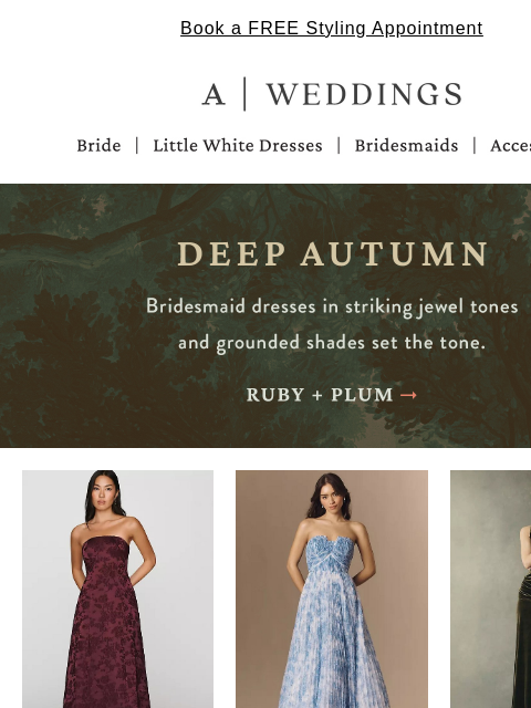 anthropologie newsletter: Every wedding has a color story