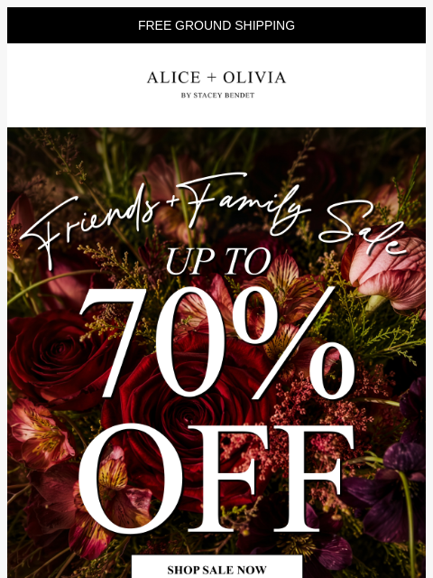 aliceandolivia newsletter: Friends + Family Just Got Better