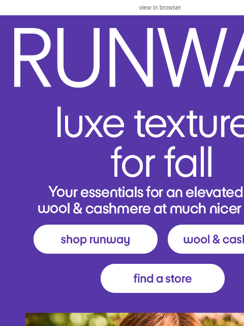 tjmaxx newsletter: Hello, Runway wool & cashmere 🤍