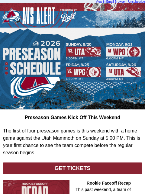thecoloradoavalanche newsletter: 🏔️ Colorado Avalanche Preseason Hockey Starts Thi...