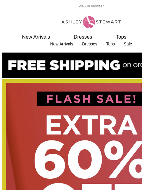 ashleystewart newsletter: 📢Extra 60% off All clearance ends TONIGHT📢