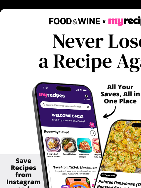 foodandwine newsletter: Meet the New MyRecipes App