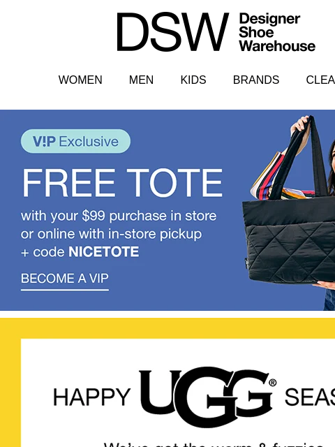 dsw newsletter: UGG season starts now