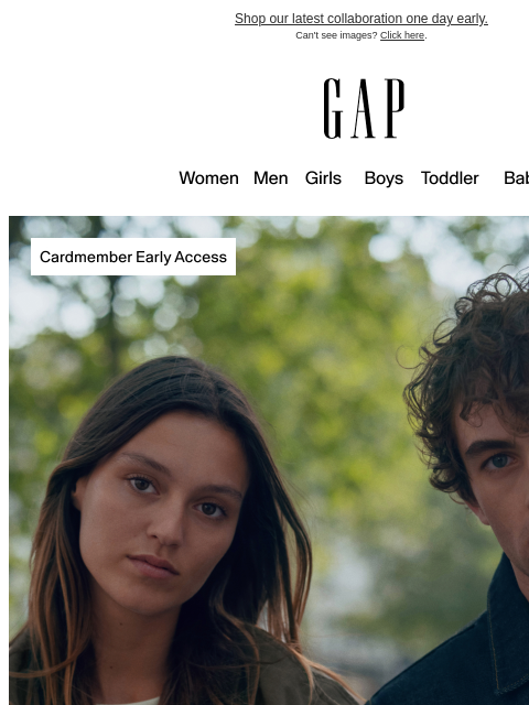gap newsletter: Cardmember Exclusive: Gap × A.P.C.