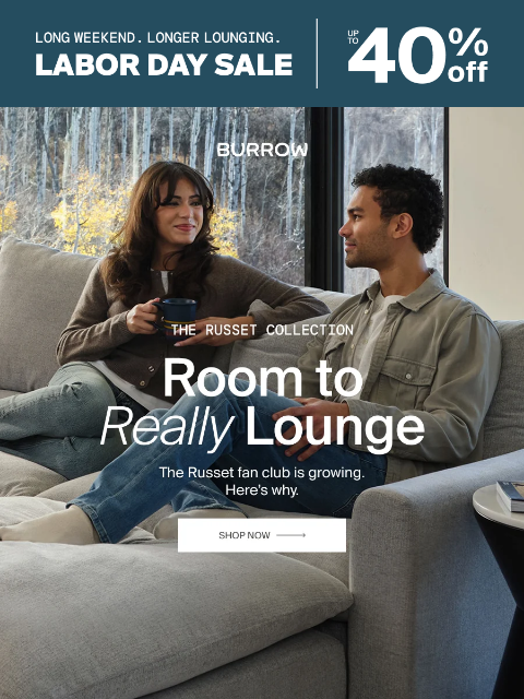burrow newsletter: Meet your new favorite sofa