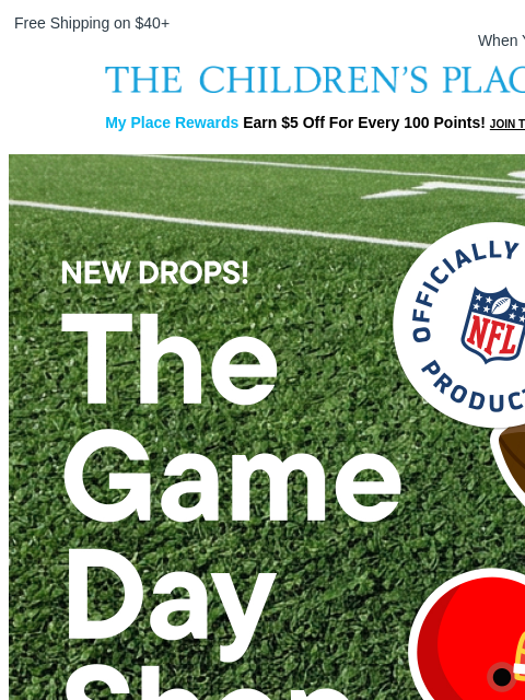 childrensplace newsletter: Get Your Game Day Gear