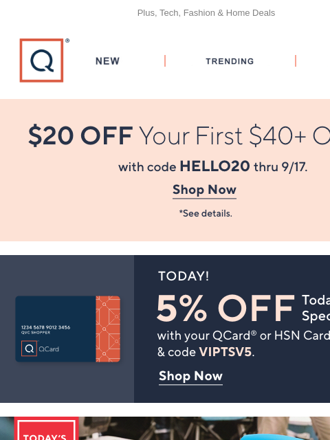 qvcemail newsletter: On-the-Go Entertainment + Get $20 Off