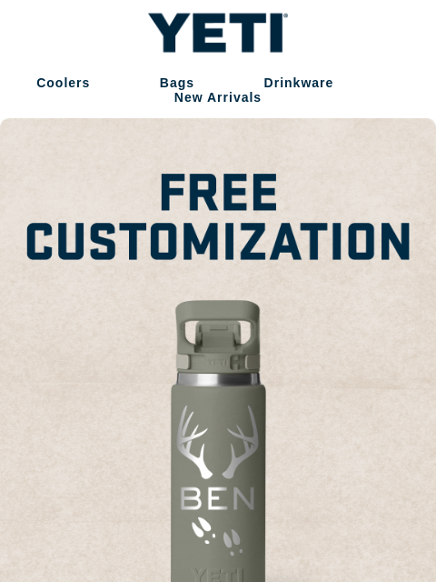 yeti newsletter: Free Customization On Your Fall Favorites
