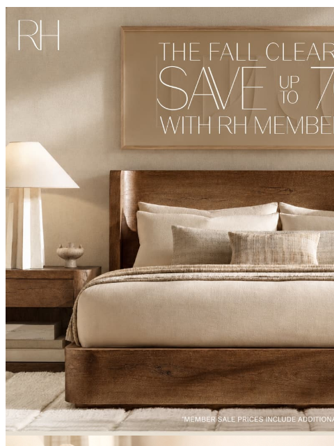 rh newsletter: Save Up to 70% During the Fall Clearance