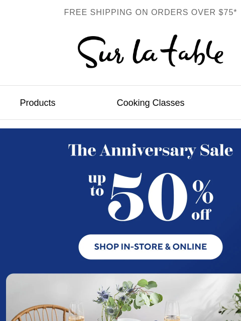 surlatable newsletter: Set your table for less.