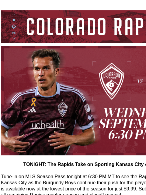 Get Exclusive Merch With Colorado Rapids Ticket Packs CR_Header_600x100.jpg TONIGHT: The Rapids Take on Sporting Kansas City on the Road TONIGHT: The Rapids Take on Sporting Kansas City on the Road