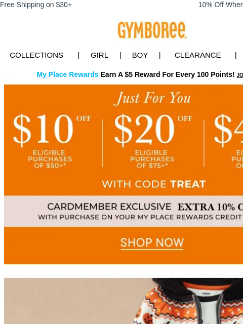 gymboree newsletter: Just For YOU 💌 up to $40 OFF Your Purchase + Not-...