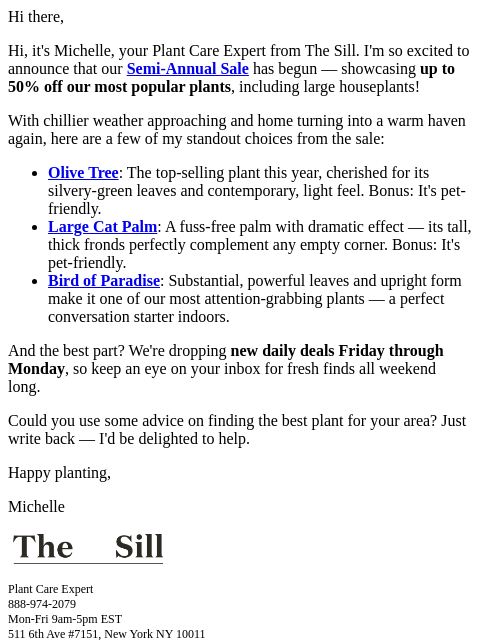 thesill newsletter: Our Semi-Annual Sale is here!