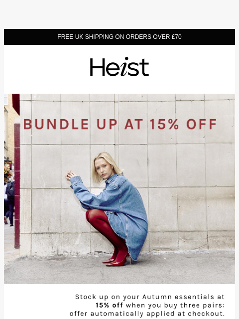 heist-studios newsletter: Bundle up for Autumn at 15% off