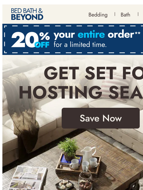 bedbathandbeyond newsletter: 5 must-haves for hosting season 💡