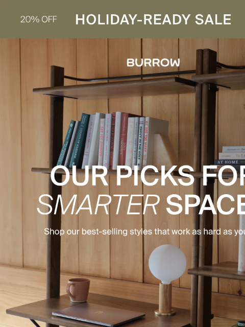 burrow newsletter: Best sellers to make the most of your space