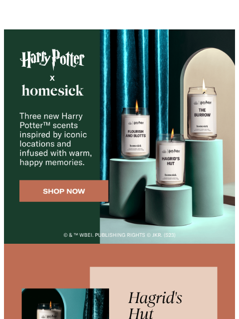 homesick newsletter: ✨NEW HARRY POTTER™ CANDLES✨