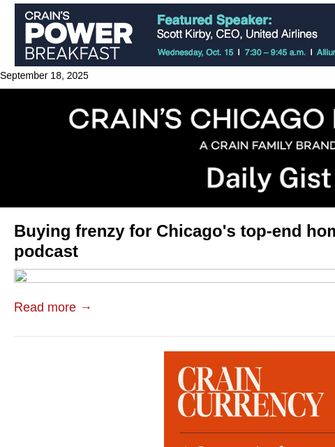 crainalerts newsletter: Buying frenzy for Chicago's top-end homes: Crain's...
