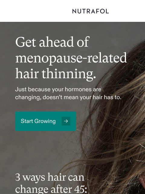 nutrafol newsletter: Why can hair thin during menopause?