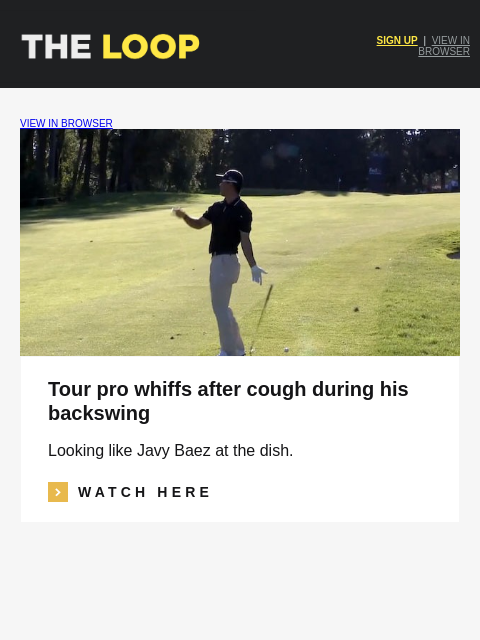 golfdigest newsletter: A tour pro whiffs, the history of Ryder Cup unifor...