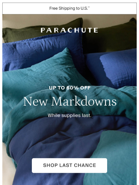 parachutehome newsletter: New Styles on Sale