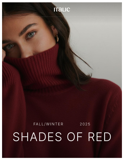 italic newsletter: NEW: Meet the Red Cashmere Collection