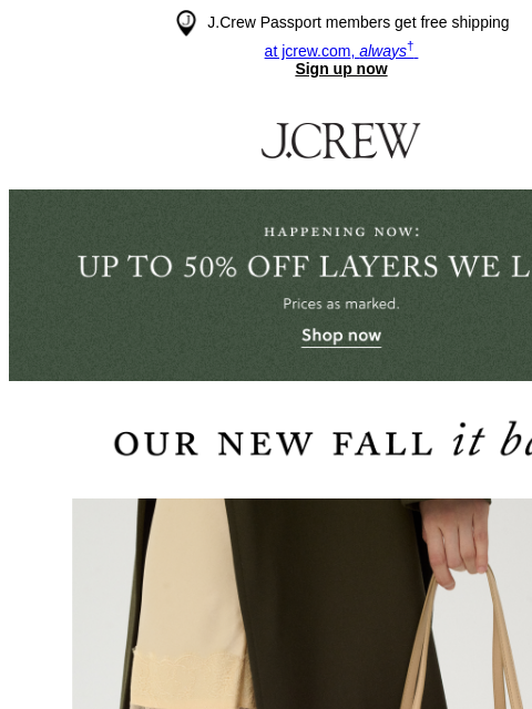 jcrew newsletter: There's a new ''it bag'' in town...